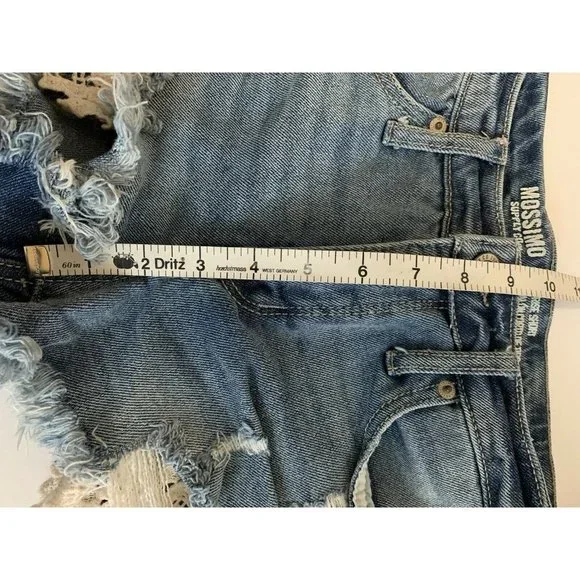 Mossimo Target Blue Jean Shorts Lace Highrise  00/24 - Picture 6 of 7